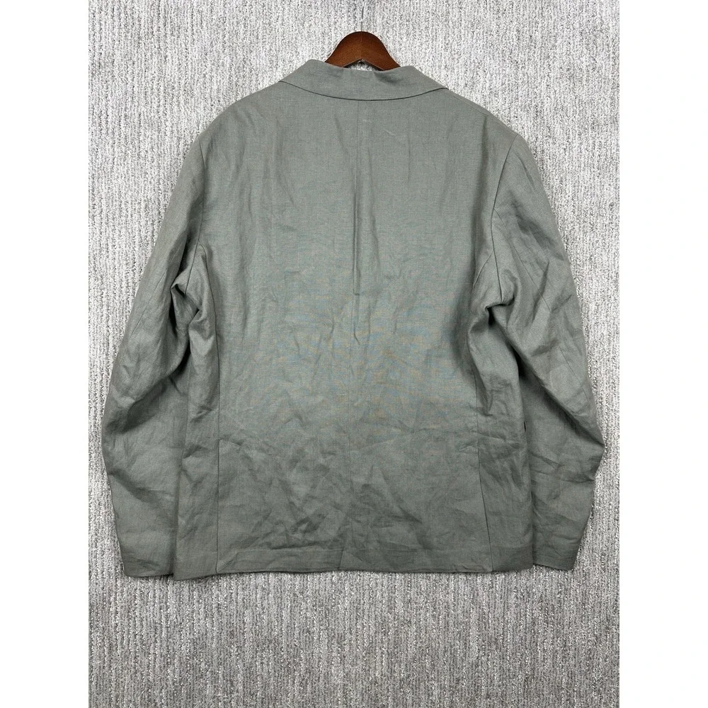 NWT ZARA 100% Linen Blazer Jacket Mens 42 Green Summer Wedding Formal Office NEW